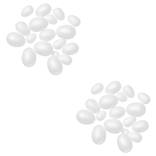 SHINEOFI 2 Sätze Osterschaumeier Die Dekorative Eier Schäumt Eier Easter Egg Decoration Ostereier Diy Weiße Schaumeier Ei Zum Selber Basteln Graffiti-ei Ostern Osterdeko 50 Stück * 2 von SHINEOFI