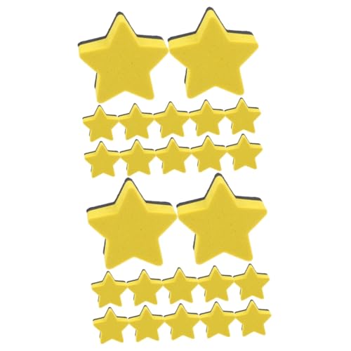 SHINEOFI 2 Sätze Pentagramm-radiergummi Trockene Radiergummis Planke Tipp Mini-whiteboard-radierer Mini-radierer Magnetische Whiteboard-trockenlöscher Für Filzstoff Yellow 12 Stücke * 2 von SHINEOFI