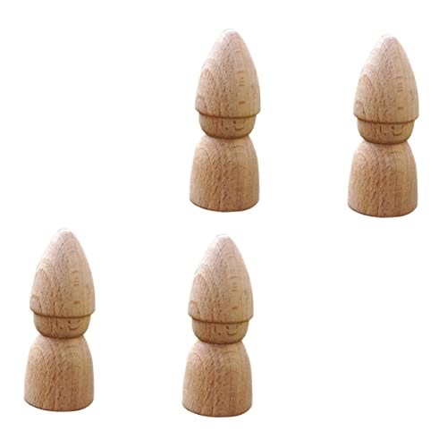 SHINEOFI 2 Sätze Puppenspielzeug Bausatz Dinge Zu Malen Bastelsets Für Basteln Für Künstlerische Puppen Kinderspielzeug Heimwerkerzubehör Holzfiguren Hölzern 4 Stück * 2 von SHINEOFI