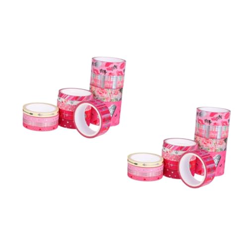 SHINEOFI 2 Sätze Rosa Dekoband Valentinstagsband Künstler Abdeckband Herzband Rosa Klebeband Hochzeitsartikel Leere Schokoladendosenaufkleber Valentinstags Musterband 14 Rollen * 2 von SHINEOFI