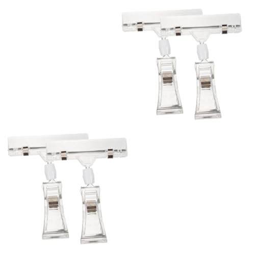 SHINEOFI 2 Sätze Rotierender Preisordner Preisschild-clip Clips Für Preisetiketten Einseitig Preisanzeige-halterungsclip Doppelt Name Warenpreisclip Fotoclip Transparent Plastik 2 Stück * 2 von SHINEOFI