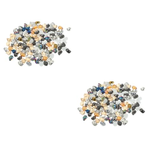 SHINEOFI 2 Sätze Schädelperlen Für Die Schmuckherstellung Skelett Perlen Armbandperlen Reize Schmucksteine Gemuse Schmuckherstellung Aus Totenkopfperlen Schmuckzubehör Glas 140 Stück * 2 von SHINEOFI