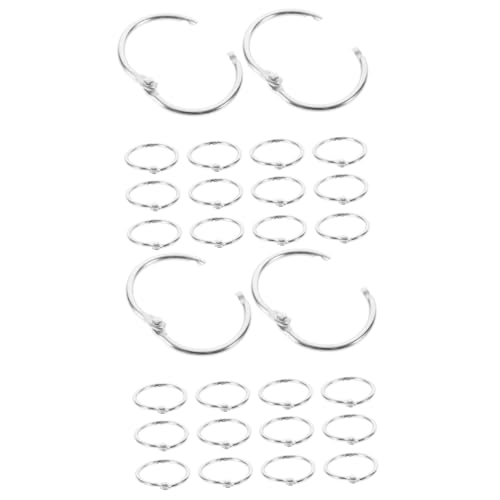 SHINEOFI 2 Sätze Schließe Buch Ringe Buchbinderinge Metallschelle Schlusselringen Metall Bindung Groß Klein Bindemittel Clip Ring Für Buch Verschlüsse Eisen Silver 20 Stück * 2 von SHINEOFI