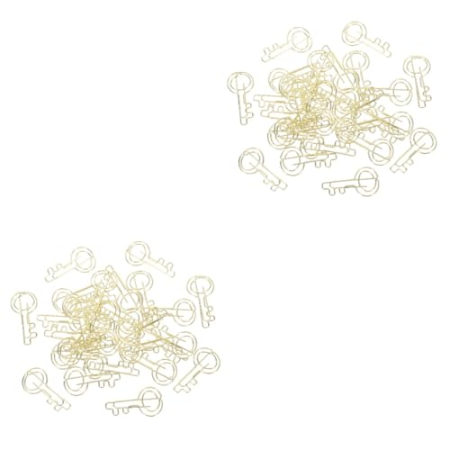 SHINEOFI 2 Sätze Schlüssel-büroklammer Klein Gold Papierklammern Büroklammern Multi-gebrauchspapierclips Dekorative Banknotenklemme Office-dokumentenklammern Bürobedarf Metall 30 Stück * 2 von SHINEOFI
