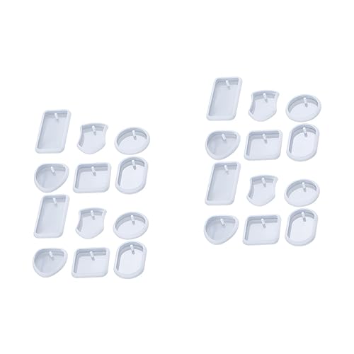 SHINEOFI 2 Sätze Schlüsselanhänger Form Herstellung Epoxid Schmuck Selbstmachen Bastelbedarf Schlüsselkette Gießform Moul Formen Aus Silikonharz Harzformen Für Diy Kieselgel 12 Stück * 2 von SHINEOFI