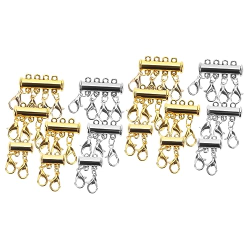 SHINEOFI 2 Sätze Schmuck Magnetschnalle Halsketten Perlenkette Perlenkette Schmuckverschlüsse Halskettenverbinder Halskettenverschlusstrenner Halskettentrenner Zum Schichten Von 8 Stücke * 2 von SHINEOFI