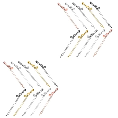 SHINEOFI 2 Sätze Schmuckschnalle Schließe Multi Halskette Bunt Rostfrei Hochstihl Handgemachte Schmuckverschlüsse Biegeringe Für Schlüsselanhänger Kettenverlängerung Kupfer 10 Stück * 2 von SHINEOFI