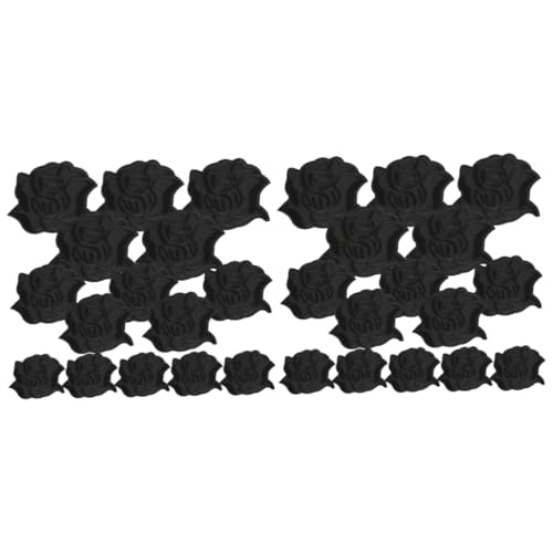 SHINEOFI 2 Sätze Schwarzer Rosenfleck Flecken Patch Kleiderflicken Stickerei-blumenapplikation Aufnäher Mit Rosenblumenstickerei Applikation Mit Rosenblüten Black Polyester 15 Stücke * 2 von SHINEOFI