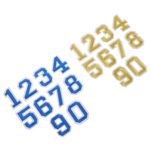 SHINEOFI 2 Sätze Selbstklebende Aufbügelbare Zahlenaufnäher für Sportshirts Fußball Trikots Blau Gold Bestickte Zahl Applikationen für Kleidung Hüte Taschen DIY Zubehör SHINEOFI 2 Sätze Selbstklebende Aufbügelbare Zahlenaufnäher für Sportshirts Fußball Trikots Blau Gold Bestickte Zahl Applikationen für Kleidung Hüte Taschen DIY Zubehör von SHINEOFI