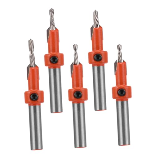 SHINEOFI 2 Sätze Senkbohrer Holzbearbeitung Versenken Schlüssel Fase Senkerbohrer Schalter Countersink Kammernbohrer Orange Hochgeschwindigkeitsstahl 5 Stück * 2 von SHINEOFI