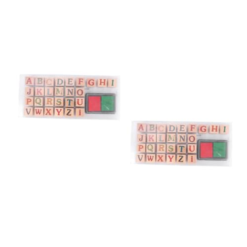 SHINEOFI 2 Sätze Stampfer lernspielzeug alphabet stempel mitgebsel kindergeburtstag buchstabenstempel Kreatives Holzstempel Briefstempel für Hölzern von SHINEOFI