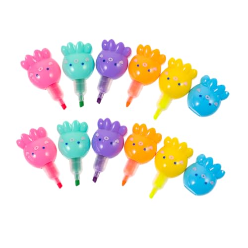 SHINEOFI 2 Sätze Stapelbare Octopus Form Mini Textmarker Bunte Fluoreszierende Marker Schüler Kreative Schreibwaren Umweltfreundlich Sicher Kunststoff von SHINEOFI