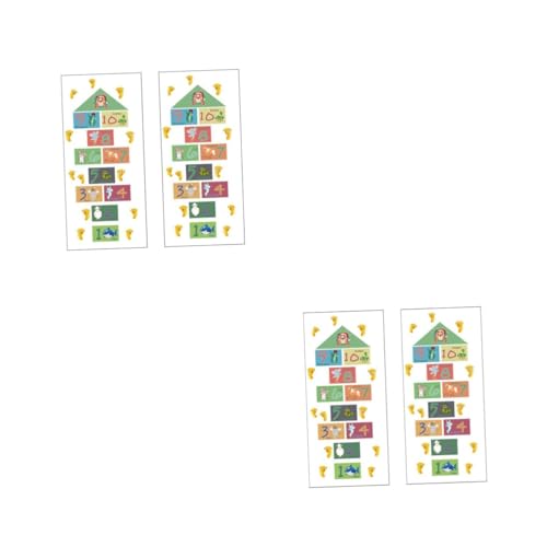 SHINEOFI 2 Sätze Tierische Hopscotch Aufkleber für Kinderzimmer Selbstklebende Bodensticker Dekorative Wandtattoos für Kindergarten Spielzimmer und Schlafzimmer und Langlebig von SHINEOFI