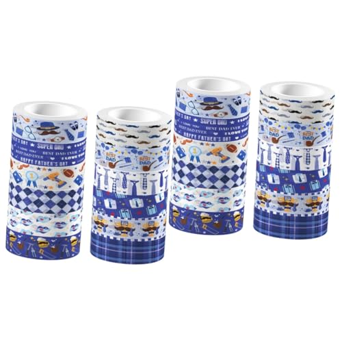 SHINEOFI 2 Sätze Transparentes Rollband Regenbogen Papa Kunsthandwerk Vater Basteln Tagebuchband Selbstklebende Diy-klebebänder Washi Tape Aufkleber 12 Rollen * 2 von SHINEOFI