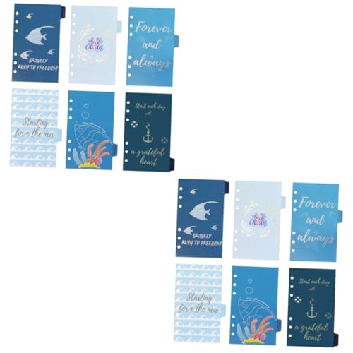 SHINEOFI 2 Sätze Trennblatt Organizer Dokumenten Organizer Seitenteiler Trennblätter Trennblätter Für Aktenordner Kleine Ordnerteiler Ordnereinlagen Mit Registerkarten 6 Stück * 2 von SHINEOFI