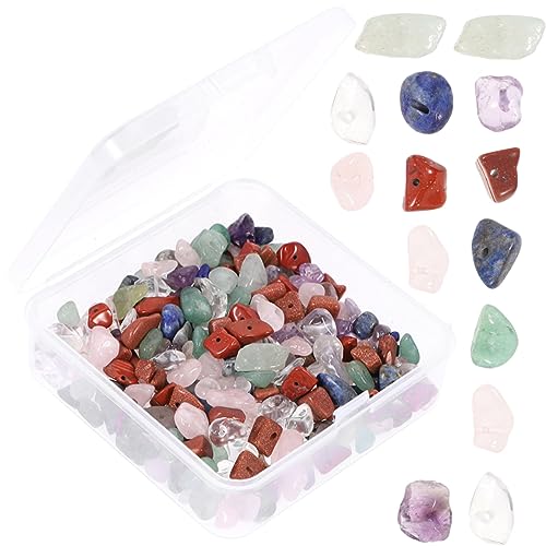 SHINEOFI 2 Sätze Unregelmäßige Natursteinperlen Diy Schmuckperlen Spacer Beads für Armbänder Bastelmaterial für Kreative Handarbeiten Lochdesign für Einfaches Auffädeln von SHINEOFI