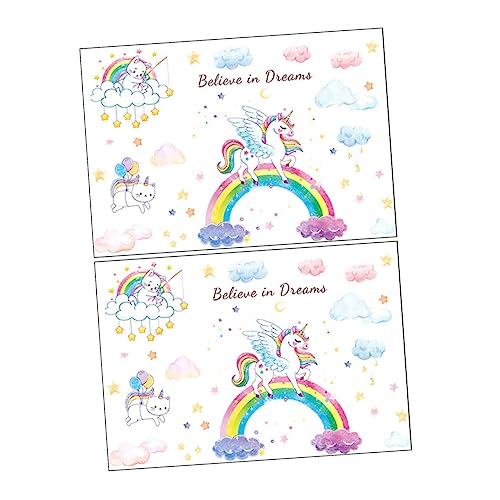 SHINEOFI 2 Sätze Wandaufkleber für Mädchenzimmer Selbstklebende DIY Dekoration mit Regenbogenmotiven für Kinderzimmer Spielzimmer und Räume von SHINEOFI