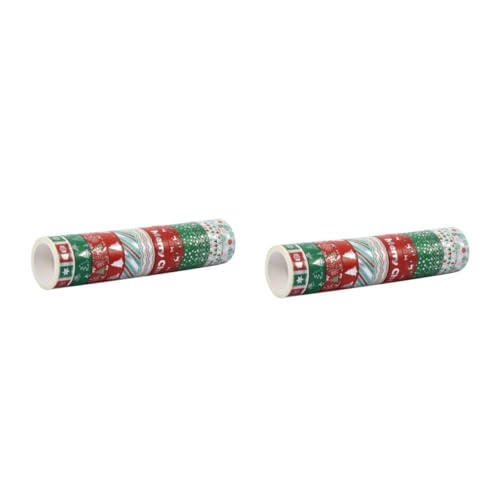 SHINEOFI 2 Sätze Washi-tape Weihnachtsfensterdekorationen Breite Weihnachtliche Papierbänder Drinnen Weihnachts Washi Tape Weihnachtsdeko Dekoratives Klebeband Selber Machen 12 Rollen * 2 von SHINEOFI