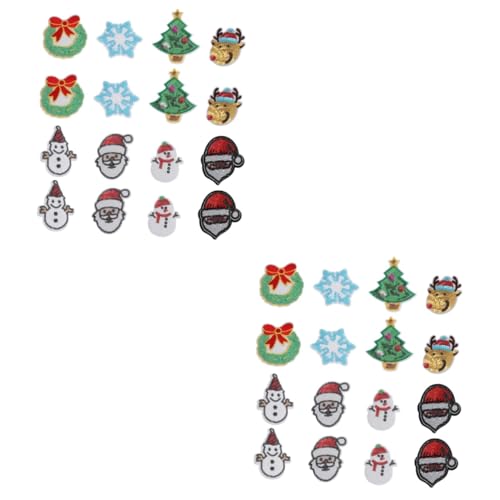 SHINEOFI 2 Sätze Weihnachtsaufkleber Schneemann-aufnäher Dekorationen Party Groß Patch Flicken Für Jacken Weihnachtshandwerk Zubehör Gestickte Applikation Zum Nähen Polyester 16 Stück * 2 SHINEOFI 2 Sätze Weihnachtsaufkleber Schneemann-aufnäher Dekorationen Party Groß Patch Flicken Für Jacken Weihnachtshandwerk Zubehör Gestickte Applikation Zum Nähen Polyester 16 Stück * 2 von SHINEOFI