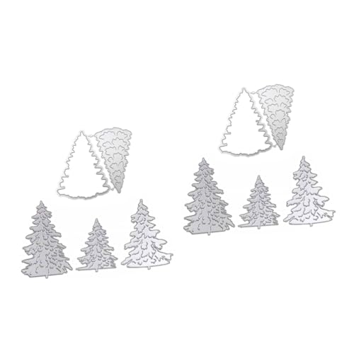SHINEOFI 2 Sätze Weihnachtsbaumform Stanzformen Dekorationen Klein Prägung Weihnachtsdeko Christmas Decorations Baum Schneiden Stirbt Präge Stirbt Rostfreier Stahl Silver 5 Stück * 2 von SHINEOFI