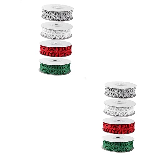 SHINEOFI 2 Sätze Weihnachtsdekorationsband Band Weihnachten Weihnachtsgeschenkband Urlaub Weihnachts Geschenkband Weihnachten Geschenkband Diy Für Band Wickelband Vlies 4 Rollen * 2 von SHINEOFI