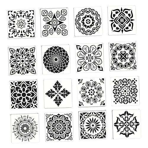 SHINEOFI 2 Sätze Zeichenvorlagen Mandala-schablone Schablonen Zum Malen Malschablonen Für Schablonen Aushöhlen Zeichnungsvorlagen Kunst Malerei Schablonen Zum Zeichnen Von Mode Silver von SHINEOFI
