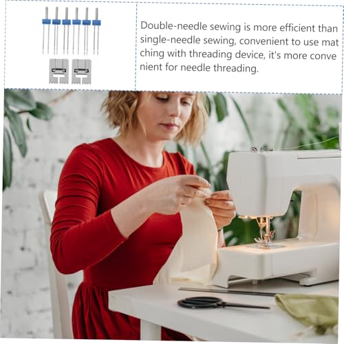 SHINEOFI 2 Sätze Zwillingsnadeln aus Edelstahl Rillen pintuck nähfuß für Nähmaschine Doppelte Nadeln für Strickstoffe Vielseitiges Nähmaschinen zubehör für Präzises Nähen von SHINEOFI