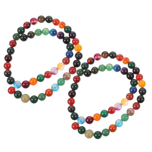 SHINEOFI 2 Saiten Achat-Armband valtinstaggeschenke geburtstagsmitgebsl Perlen für Schmuck Perlen zum Basteln Perlen für die Herstellung von Halsketten neuartige Schmuckperlen Naturstein von SHINEOFI