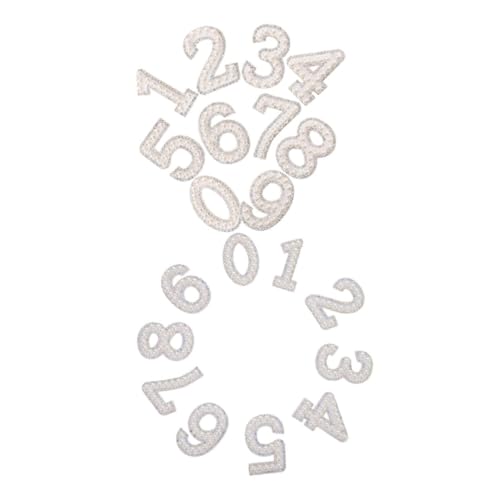 SHINEOFI 2 Satz Nummern Patches Stickerei Aufnäher für DIY Stoff Patches Perl Sticker für Taschen und Kleidung von SHINEOFI