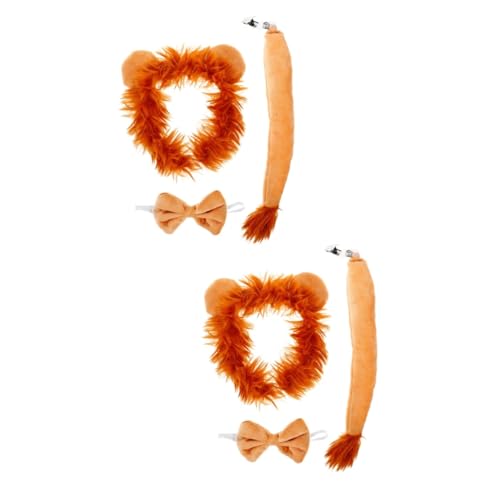 SHINEOFI 2 Sets Löwen Stirnband Set Löwenhut Kostüm Pelziger Für Erwachsene Löwenmähne Haarband Partyzubehör Kopfschmuck Tierohren Stirnband Fliege Cosplay SHINEOFI 2 Sets Löwen Stirnband Set Löwenhut Kostüm Pelziger Für Erwachsene Löwenmähne Haarband Partyzubehör Kopfschmuck Tierohren Stirnband Fliege Cosplay von SHINEOFI