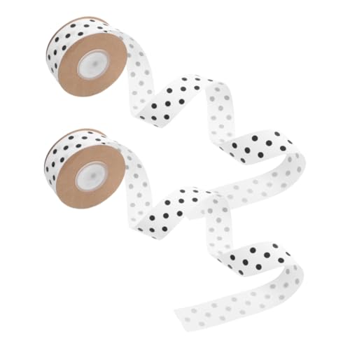 SHINEOFI 2 Spulen Mit Gepunktetem Band: 2,5 Cm Breite, Dekorative Polyesterrolle Für Kränze Im Freien Und Geschenkverpackungen – Bastelbedarf Für Feiertage Und Hochzeitsgeschenke Für von SHINEOFI