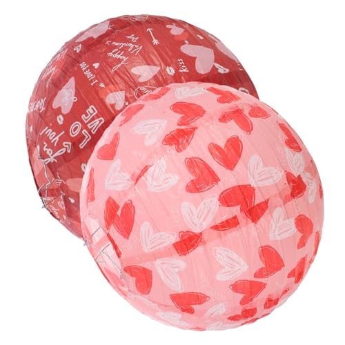 SHINEOFI 2 Stck Valentinstag Herz Papierlaterne Dekorative Leichte Hängelaterne und Rot Sichere Langlebige Valentinstagsdeko für Party und SHINEOFI 2 Stck Valentinstag Herz Papierlaterne Dekorative Leichte Hängelaterne und Rot Sichere Langlebige Valentinstagsdeko für Party und von SHINEOFI