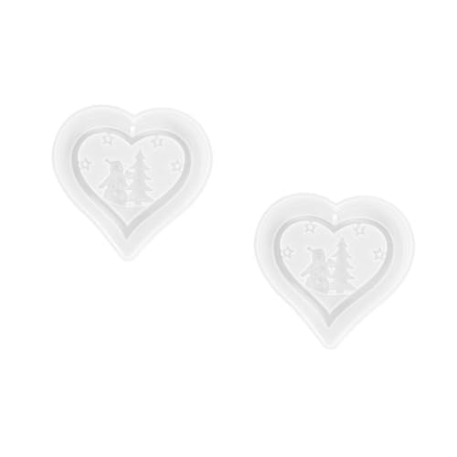 SHINEOFI 2 Stck. Charms Gießform weihnachts anhänger weihnachts party weihmachtsdeko mold Weihnachtsmarkenform Weihnachtsdekorationen Partyzubehör Weihnachtsdekorationsform Kieselgel Weiß von SHINEOFI