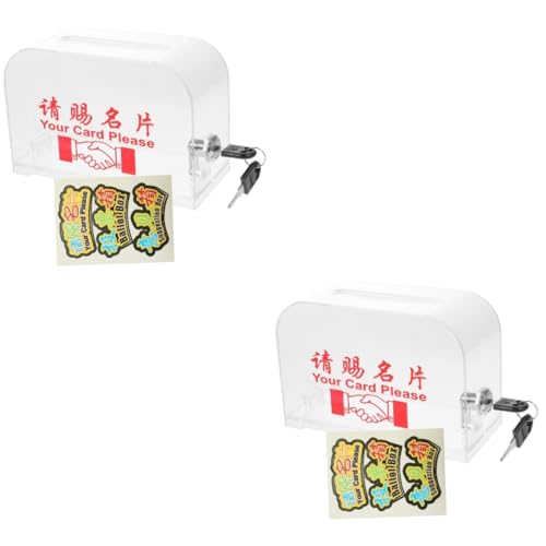 SHINEOFI 2 Stück Abschließbar Fall Favorisieren Aufbewahrungsbox Für Karten Aufbewahrungsboxen Kasse Brieftasche Sperren Namenskarten-organizer Spitze Geschäftsleiter Transparent Plastik von SHINEOFI