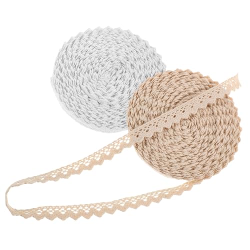 SHINEOFI 2 Stück Baumwoll Spitzenband Vintage Häkelspitze mit Floralem Muster Dekoratives Spitzenband für Basteln Scrapbooking und Nähprojekte SHINEOFI 2 Stück Baumwoll Spitzenband Vintage Häkelspitze mit Floralem Muster Dekoratives Spitzenband für Basteln Scrapbooking und Nähprojekte von SHINEOFI