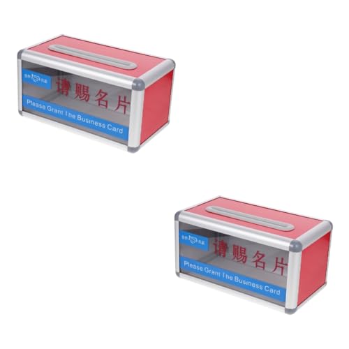 SHINEOFI 2 Stück Bequemer Kartenhalter visitenkarten halterung visitenkarten aufbewahrung box klein Schlüssel tragbar Tipp Namenskarten-Organizer Visitenkarten-Display Aluminiumlegierung von SHINEOFI
