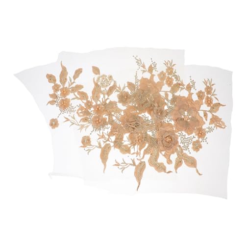 SHINEOFI 2 Stück Bestickte Spitzen-applikationen mit Perlen Blumen-stoffaufnäher zum Aufbügeln für Hochzeitskleider DIY Bekleidung Vielseitig und Langlebig SHINEOFI 2 Stück Bestickte Spitzen-applikationen mit Perlen Blumen-stoffaufnäher zum Aufbügeln für Hochzeitskleider DIY Bekleidung Vielseitig und Langlebig von SHINEOFI