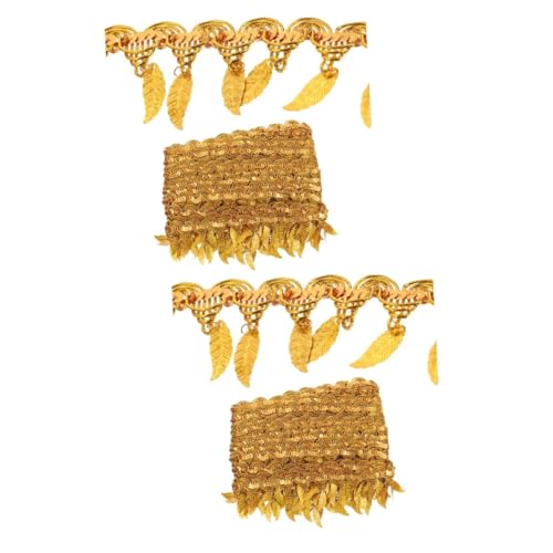 SHINEOFI 2 Stück Blatt Pailletten Spitze Party Dekorationen Brotband Tüllband Zum Verpacken Stuhlschärpen Hochzeitsbänder Zum Verpacken Hochzeitstisch Halter Goldenes von SHINEOFI
