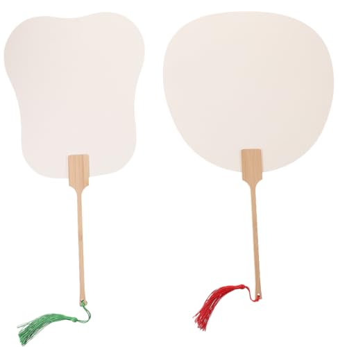 SHINEOFI 2 Stück Chinesischer DIY Malfächer Papier Leerer Handfächer zum Bemalen Klassische Antike Fächer für Bastelprojekte Dekoration Bühnenauftritte Zufällige Farbe Zufällige Farbe von SHINEOFI