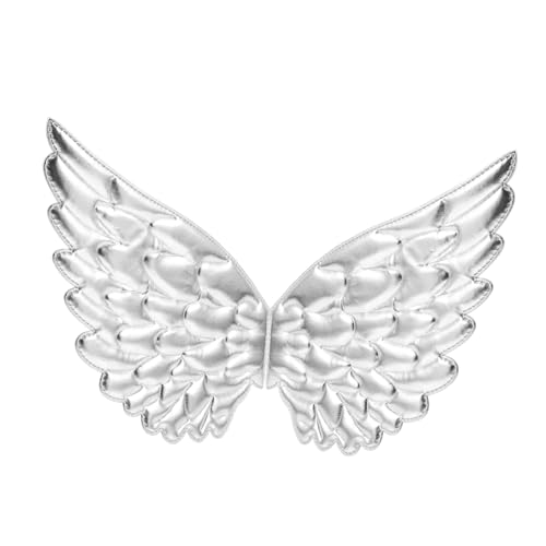 SHINEOFI 2 Stück Engelsflügel Zubehör Engelsflügel Patches Rucksäcke Applikation Dekorativer Aufnäher Engelsflügelreparatur Applikation Flügel Nähen Patches Silver Polyester von SHINEOFI