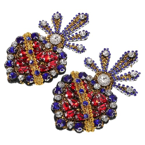 SHINEOFI 2 Stück Funkelnde Strass Herz Applikation Aufnäher Für DIY Kleidungsdekoration – Handgefertigte Perlenverzierungen Für Kleiderjacken SHINEOFI 2 Stück Funkelnde Strass Herz Applikation Aufnäher Für DIY Kleidungsdekoration – Handgefertigte Perlenverzierungen Für Kleiderjacken von SHINEOFI