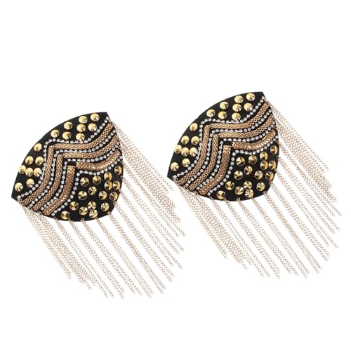 SHINEOFI 2 Stück Goldene Quasten Schulterklappen Damen Schmuck mit Strasssteinen Handgefertigte Epauletten für Kostüme Vintage Schulterpolster für Blazer und Festliche Anlässe SHINEOFI 2 Stück Goldene Quasten Schulterklappen Damen Schmuck mit Strasssteinen Handgefertigte Epauletten für Kostüme Vintage Schulterpolster für Blazer und Festliche Anlässe von SHINEOFI