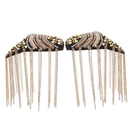SHINEOFI 2 Stück Goldene Teilige Quasten Schulterklappen mit Fransen Klassische Handgefertigte Epauletten für Damen und Herren Modische Uniform Schulter Abzeichen für Formelle und Freizeit SHINEOFI 2 Stück Goldene Teilige Quasten Schulterklappen mit Fransen Klassische Handgefertigte Epauletten für Damen und Herren Modische Uniform Schulter Abzeichen für Formelle und Freizeit von SHINEOFI
