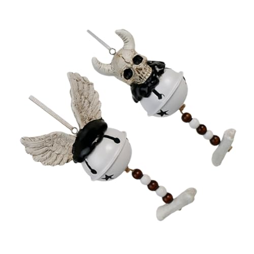 SHINEOFI 2 Stück Halloween Windspiel mit Klaren Glockentönen Europäisches Dämonendesign Gruselige Deko für Terrasse Garten und Haustür Outdoor Herbstschmuck SHINEOFI 2 Stück Halloween Windspiel mit Klaren Glockentönen Europäisches Dämonendesign Gruselige Deko für Terrasse Garten und Haustür Outdoor Herbstschmuck von SHINEOFI