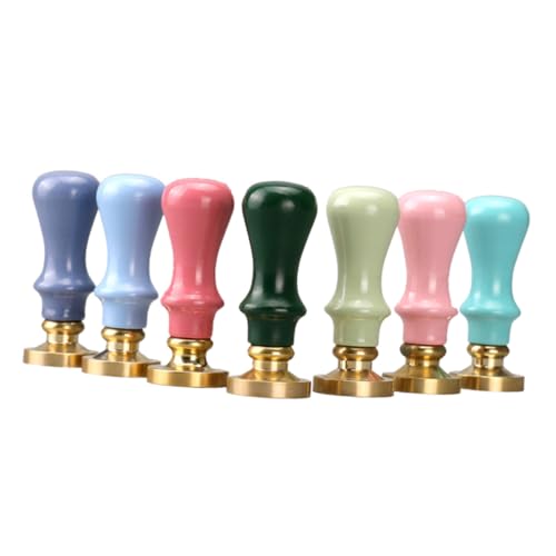 SHINEOFI 2 Stück Handgefertigte Holzstempelgriffe Massivem Holz Bunte DIY Wachssiegelgriffe Langlebig Umweltfreundlich Glatte Oberfläche Geeignet für Siegelstempel und Zufällige Farbe von SHINEOFI