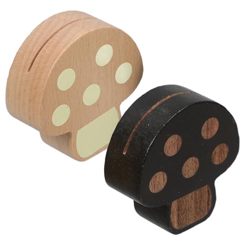 SHINEOFI 2 Stück Holz Platzkartenhalter Mini Mushroom Design Stabiler Tischkartenständer für Fotos Menükarten und Nachrichten für Hochzeiten Partys und Festliche Anlässe von SHINEOFI