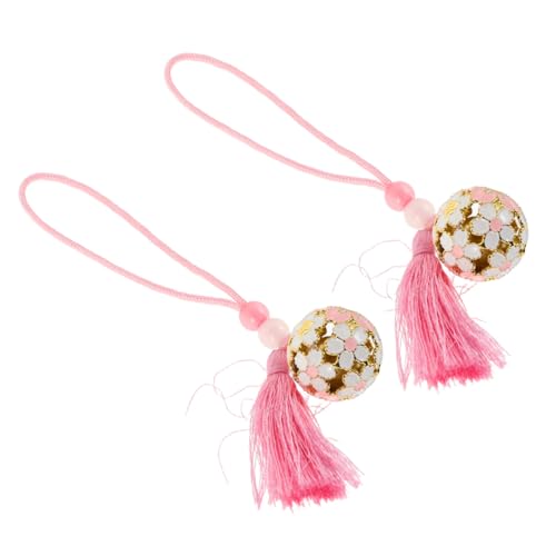 SHINEOFI 2 Stück Japanischer Omamori Glücksbringer Anhänger Kinkakuji Cherry Blossom Glocke Charm Langlebiger Schutzanhänger Dekorativer Glücksbringer für Auto Schlüssel Tasche Deko von SHINEOFI