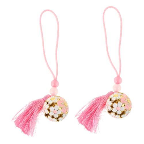 SHINEOFI 2 Stück Japanischer Omamori Glücksbringer Anhänger Kirschblüten Glocken Kinkakuji Design für Auto Heimdeko Taschenanhänger Schutz und Segen SHINEOFI 2 Stück Japanischer Omamori Glücksbringer Anhänger Kirschblüten Glocken Kinkakuji Design für Auto Heimdeko Taschenanhänger Schutz und Segen von SHINEOFI