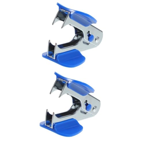 SHINEOFI 2 Stück Klammer Entfernung Abzieher Polster tragbarer Nagelheber Hefterentferner Nagelentferner Bürobedarf Edelstahl Blue von SHINEOFI