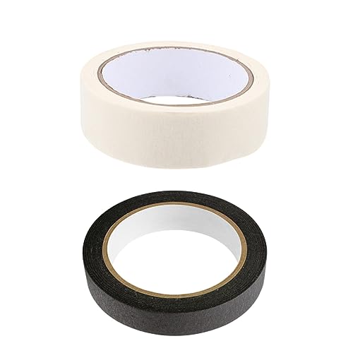 SHINEOFI 2 Stück Klebeband Buntes Abdeckband Farbige Maler Abdeckband Für Maler Autolackierband Schwarzes Malerband Maskierung Farbband Für Wände Hochleistungs-kreppband Buntes Band Papier von SHINEOFI